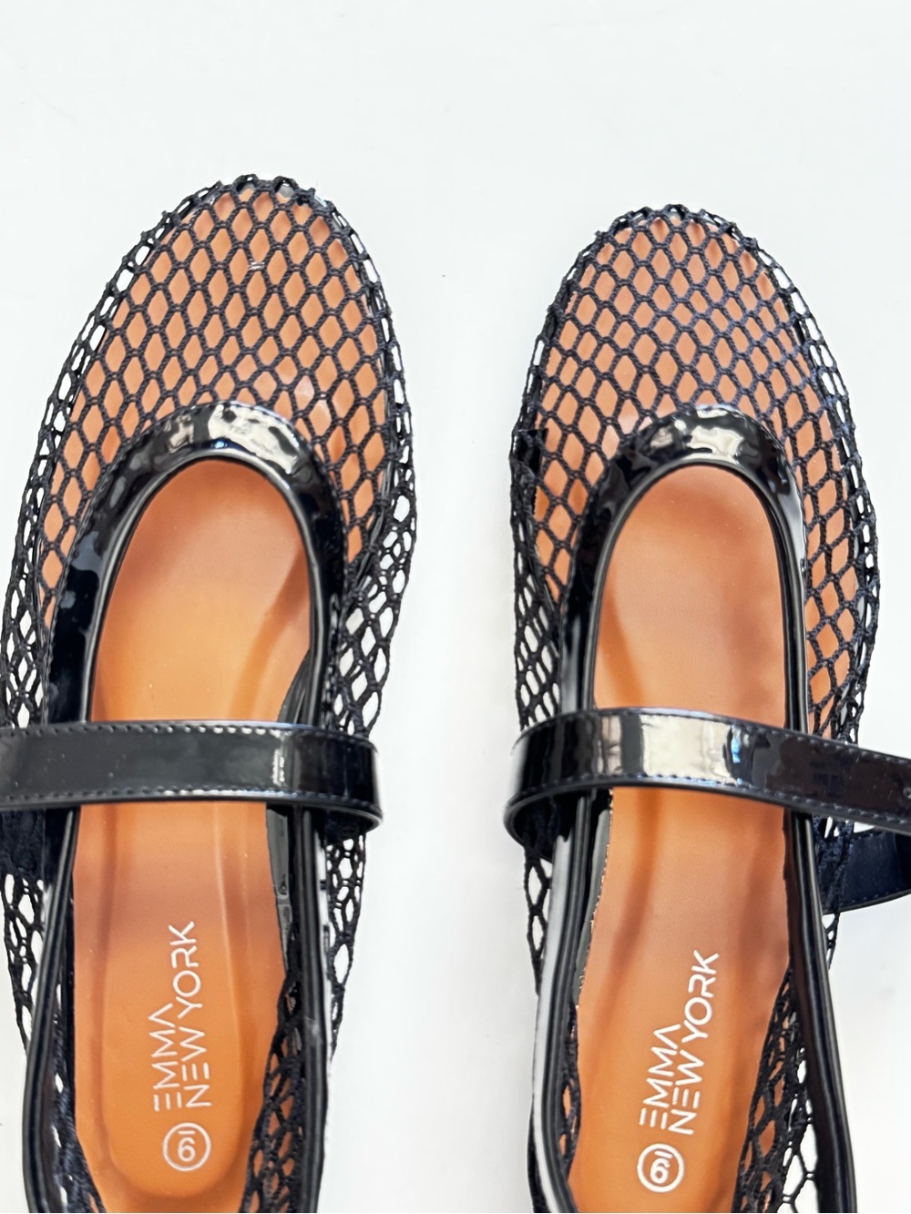Emma New York Black Mesh Mary Jane Flats size 9 - Picture 3 of 7